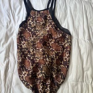 Free people nights out snake skin satin body suit